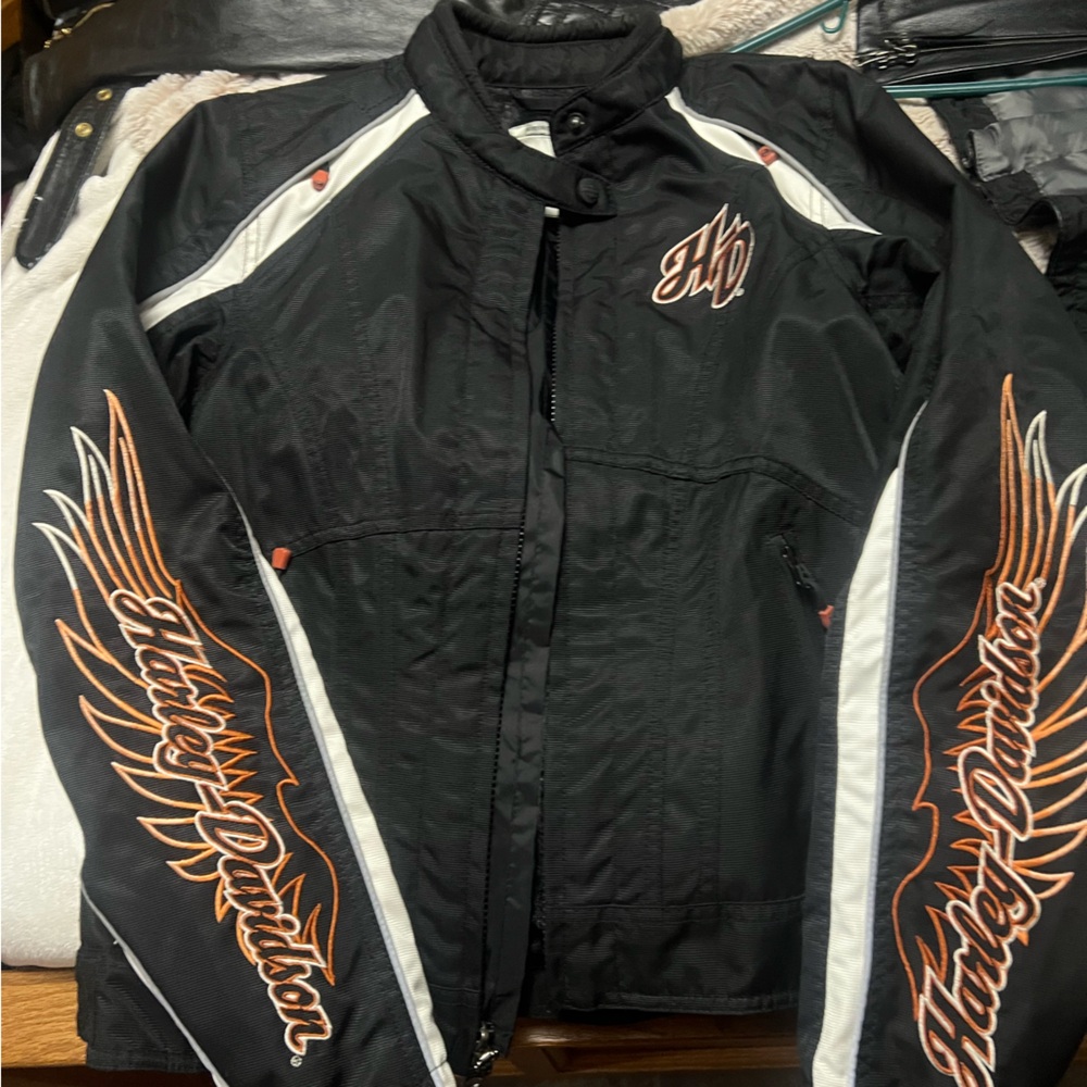Women’s Harley-Davidson Black and Orange Bomber Jacket